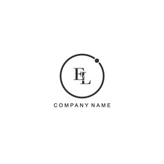  Initial EL letter management label trendy elegant monogram company