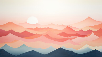 Whimsical Minimalist Love Mountain Delicate Summit Background Ai Generative