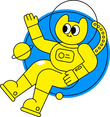 astronaut Sticker illustration