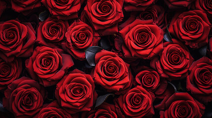 Red roses background, Background for valentine day. Created with Ai