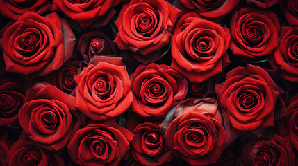 Valentine day roses background. Created with Ai