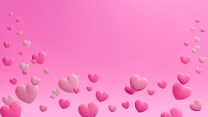 Various heart shapes to convey love with your heart for a happy Valentine's Day. 3d rendering.