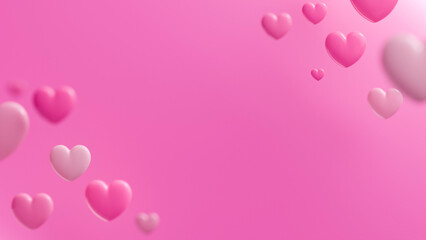 Various heart shapes to convey love with your heart for a happy Valentine's Day. 3d rendering.