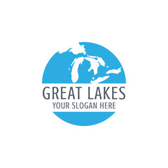 Great lakes logo vector simple and modern. Suitable for the travel, adventure and tourism industries.