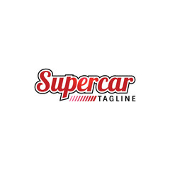 Supercar text logo vector, simple and modern. Suitable for transportation, automotive, transport, car repair shops, stickers etc.