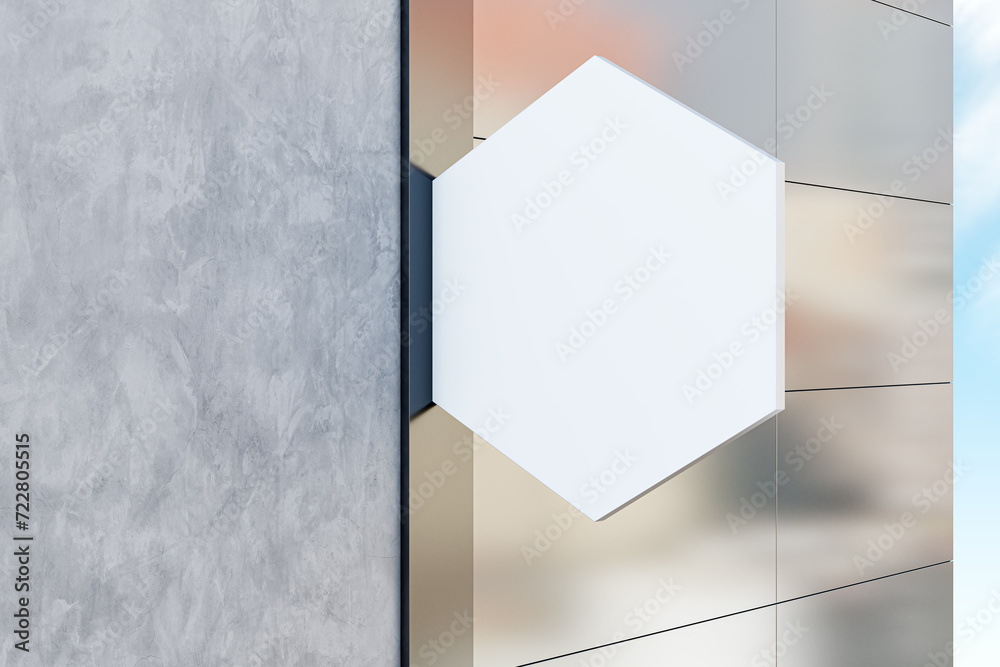 Poster Creative different textures with white rhombus stopper with mock up place. 3D Rendering.