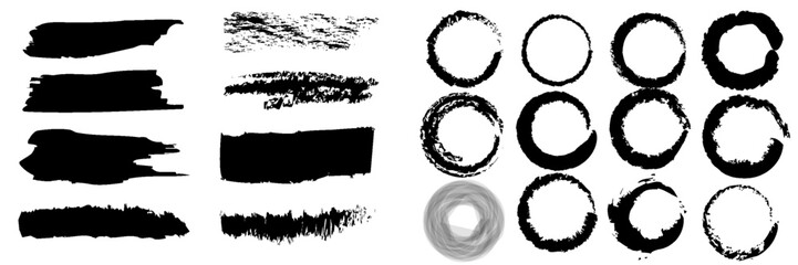 Beautiful Brush vector collection. Grunge Elements - Brush strokes, ink paint brush, grunge lines. Rectangular text box for social media and networks. vector