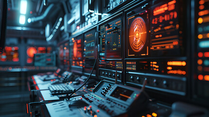 Obraz premium Smart home screen control dashboard. AI generative.