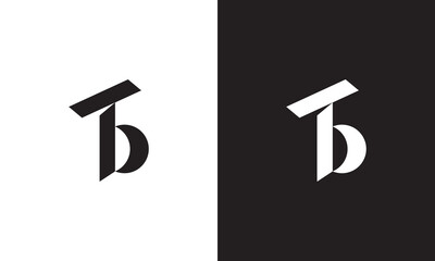 BT logo, monogram unique logo, black and white logo, premium elegant logo, letter BT Vector