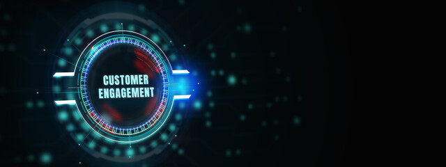 Business, Technology, Internet and network concept. Shows the inscription: CUSTOMER ENGAGEMENT. 3d illustration