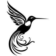 Obraz premium hummingbird icon illustration, hummingbird silhouette logo svg vector