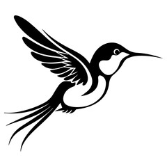 Fototapeta premium hummingbird icon illustration, hummingbird silhouette logo svg vector