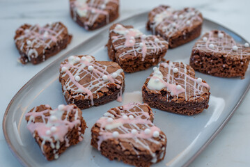 heart shaped brownie chocolate cake for valentines day