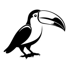 toucan bird icon illustration, toucan bird silhouette logo svg vector - obrazy, fototapety, plakaty