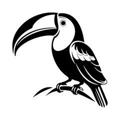 toucan bird icon illustration, toucan bird silhouette logo svg vector