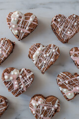 heart shaped brownie chocolate cake for valentines day