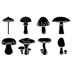 Mushroom vector icon set. fungus illustration sign collection. food symbol. - obrazy, fototapety, plakaty