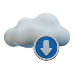 Obraz premium download data from cloud server 3d illustration