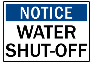 Shut off sign water