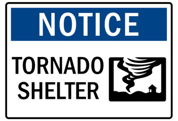 Tornado shelter sign