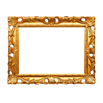 Gold frame royalty free stock photo by shutterstock, on transparency background PNG
