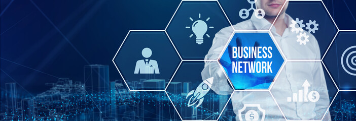 Business, Technology, Internet and network concept. Online Business Network.