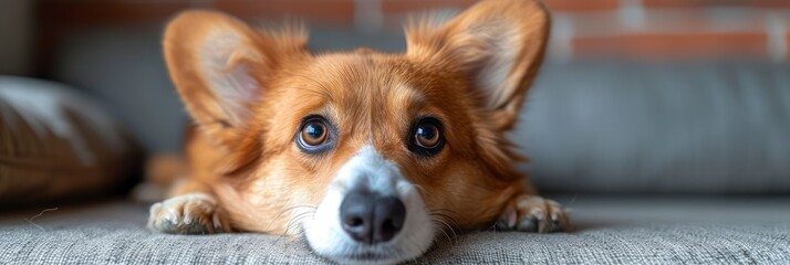 Cute Corgi Dog Looking Camera While, Desktop Wallpaper Backgrounds, Background HD For Designer