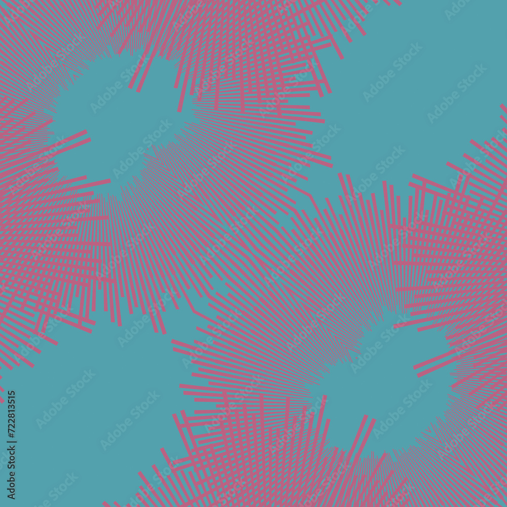 Aufkleber 3d rendering digital illustration of colorful abstract pink pattern on blue background