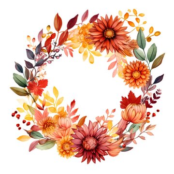 Beautiful vector image with nice watercolor dahlias and leaves