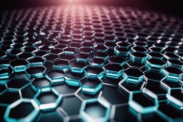 Naklejka premium Explore an abstract medical background adorned with intricate hexagonal structures by ai generated