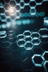 Fototapeta premium Explore an abstract medical background adorned with intricate hexagonal structures by ai generated