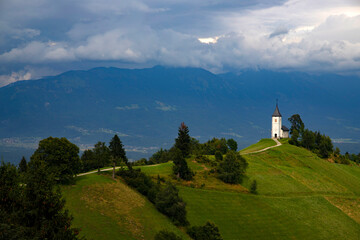 Jamnik, Slovenia - Magical cloudy summer day at Jamnik St.Primoz church.