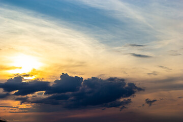 Dramatic sunset and sunrise sky