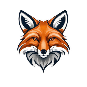 red fox cartoon head logo icon