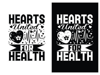 Heart disease awareness typography colorful vector design for print on demand, Heart disease awareness t-shirt design