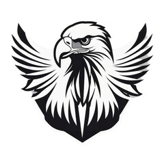 Eagle with wings icon logo isolated in white