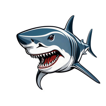 Shark logo cartoon isolated on white
