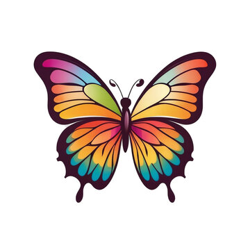butterfly illustration icon logo isolated