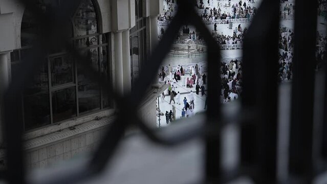 view from the top floor of Umrah pilgrims