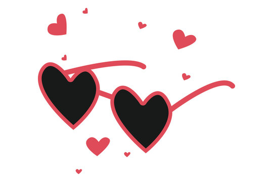Glasses Hand Drawn Valentine Day Sticker