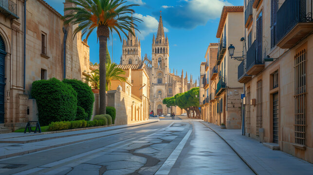 Spain Palma Mallorca View of cathedral Santa