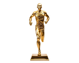 Golden running man award trophy, cut out