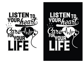 Heart disease awareness typography colorful vector design for print on demand, Heart disease awareness t-shirt design
