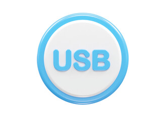 Pendrive usb icon 3d rendering illustration element
