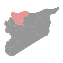 Aleppo Governorate map, administrative division of Syria. Vector illustration.
