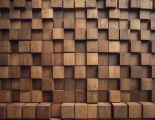 A wall of protruding wooden bars. Background.