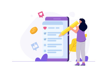 Online shopping wishlist, add to personalized collection concept. Vector illustration.