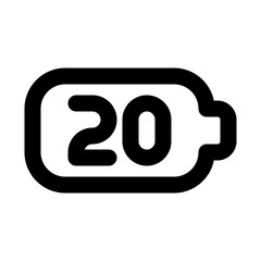Twenty Line Icon