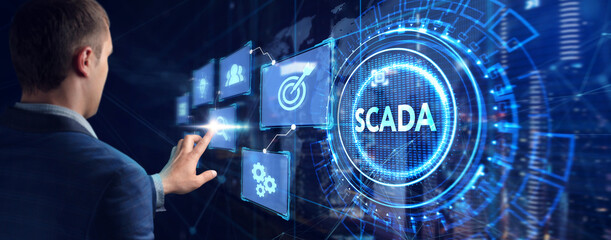 System Supervisory Control And Data Acquisition technology concept. SCADA.