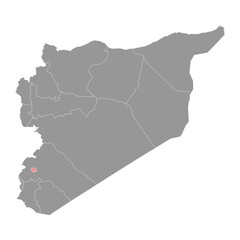 Damascus Governorate map, administrative division of Syria. Vector illustration.